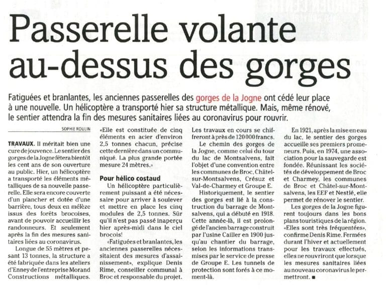 Passerelle de la Jogne - Broc